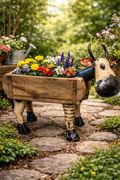 COW WITH BRICK MOULD FLOWER POT